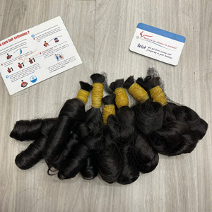 Extensions de cheveux bouclés naturels noirs, vierges, traités à la vapeur, de qualité supérieure, en vrac, précommande - Product Image 3