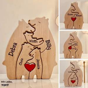 Sculpture de puzzle en bois personnalisable en forme de famille d'ours |   Finition haut de gamme |   Artisanat Fait Main |   Tarif fabricant pour les achats en gros - Product Image 2
