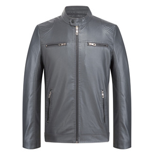 Veste en cuir PU unisexe, col en V, fermeture à demi-zip, longueur normale, style motard, vêtement d'hiver, à capuche, en fibre de bambou épaisse - Product Image 3