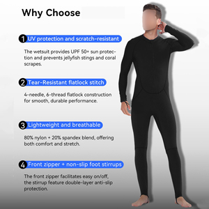 Traje de buceo para hombre de neopreno liso para un mínimo de resistencia al agua, traje de neopreno de alto rendimiento para atletas profesionales. - Product Image 4