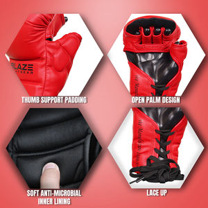 Gants de MMA à lacets en cuir microfibre, pour grappling, sparring, entraînement et combat, rembourrage durable, fabrication OEM personnalisée, 7oz - Product Image 4