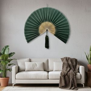 Handcrafted Bamboo <b>Wall</b> Fan Gift for New Home, Boho Interior <b>Decoration</b> and Bedroom Styling - Product Image 5