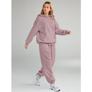 Women's <b>Plus</b> <b>Size</b> 2-Piece Winter <b>Lounge</b> Hoodie Sweatsuit <b>Sets</b> Regular Fit Casual Sweatpants with Pockets - Product Image 1