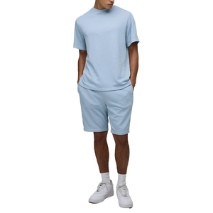 Ensemble de vêtements de sport pour homme, t-shirt à manches courtes en coton et short décontracté, tenue de sport légère pour l'été - Product Image 3