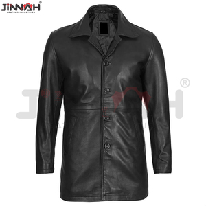 Abrigo Largo de Cuero de Moda para Hombre de Primera Calidad, 100% Cuero Original, Abrigo Largo de Moda para Hombre - Product Image 2