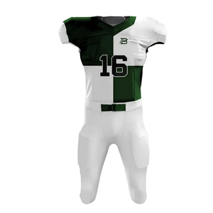 Maillot vert et blanc avec le numéro 16 et pantalon blanc, vêtements de sport, matière douce, tenue de performance, uniforme de football américain - Product Image 2