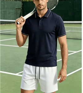 Conjunto Deportivo para Hombre, Camiseta sin Mangas con Cuello en V y Pantalones Cortos, Estampado Geométrico Negro, Transpirable, Elástico, Ajuste Atlético - Product Image 2