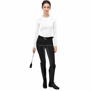 Leggings d'équitation pour femmes avec fentes en silicone, poche et passants pour ceinture, pantalon d'équitation, vêtements d'équitation - Product Image 2