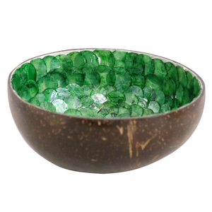 Handmade Lightweight <b>Coconut</b> <b>Bowl</b> Set With Mother of Pearl Scale Pattern Durable and Safe for Food Serving and Home Decor - Product Image 5