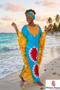 Vestido Kaftán Estampado para Mujer, Holgado, para Playa, Verano, de Seda, Algodón, Rayón, Poliéster, Fabricación Personalizada al por Mayor - Product Image 4