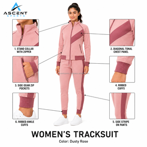 <b>Women's</b> Fitness Tracksuit Full Zip <b>Jacket</b> Jogger Set Premium Sportswear Custom Logo OEM ODM Manufacturer Wholesale Supplier - Product Image 6