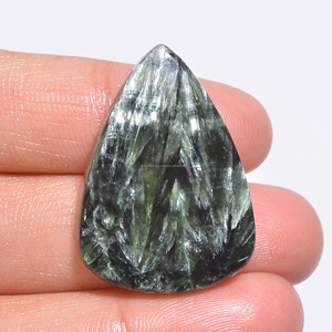 Auténticas Perlas de Serafinita Verde Natural, Sueltas, de 6mm, 8mm y 10mm, Piedra de Clinoclor de Rajasthan, Lisas y Elegantes, FIJAN GEMS - Product Image 1
