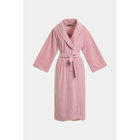 Robe longue en tissu éponge pour femme, avec cordon de serrage, couleur unie, coupe ample, vêtement décontracté, 100% coton, respirant, manches longues, hiver