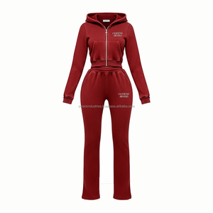Conjunto Deportivo Negro para Mujer con Detalles Rosados, Sudadera con Capucha y Cremallera, Pantalones, Ropa Casual de Otoño, Corte Regular - Product Image 2