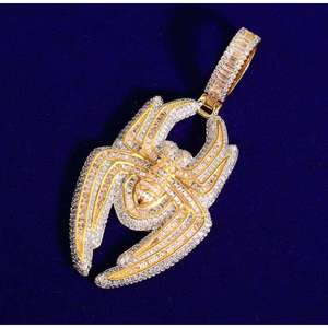 จี้เพชรโมอิสซาไนต์ VVS ทรงกลมและทรงบาแกตต์ สไตล์ฮิปฮอป เงินแท้ 925 สำหรับเขาและเธอ - Product Image 2