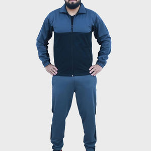 Survêtement bleu marine pour homme avec veste zippée intégrale et poches latérales, respirant, coupe classique, saison automne - Product Image 1