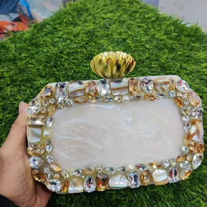 Bolso de Mano de Resina Personalizado y Decorado, Bolso de Noche de Resina Hecho a Mano de Lujo, Bolso de Mano de Resina de Moda para Reventa en Boutiques - Product Image 1