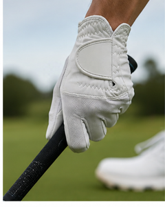 Gants de golf pour hommes en cuir synthétique blanc de qualité supérieure, OEM, respirants, avec dos en mesh, adhérence douce, main gauche/droite, personnalisables, sport - Product Image 4