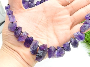Amethyst Rough Bead-Slice Stick Nugget-Loose Raw <b>Stone</b> Briolette-8Inches 10-25MM Long Approx-Wholesaler Supplies-Natural <b>Stone</b> - Product Image 2