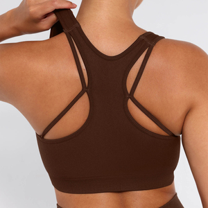 Yoga Wear Sports Fitness <b>Bra</b> Front Adjusted Straps Style Breathable Wireless Support High <b>Stretch</b> Activewear Crop - Product Image 5