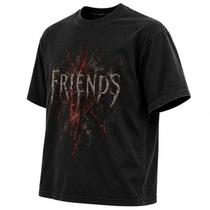 T-shirt à manches courtes noir pour homme avec motif imprimé sur le devant, col rond décontracté, coupe régulière, tissu jersey 100% coton - Product Image 4