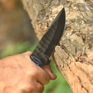 Cuchillo Táctico y de Caza de Hoja Fija, Hoja con Recubrimiento en Polvo y Mango de Madera Pakka, con Funda de Cuero, Personalizado OEM/ODM - Product Image 4