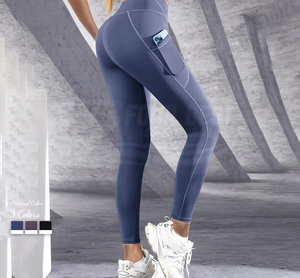Huihe High Elastic Waist Plaid <b>Plus</b> <b>Size</b> Gym Sports Wear Leggings <b>Yoga</b> Workout <b>Pants</b> with Pocket - Product Image 6