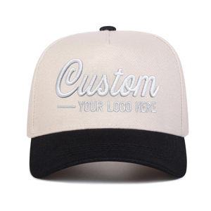 Gorra de béisbol personalizada con bordado 3D en relieve, tela de algodón, visera negra, 5 paneles, estilo urbano, para unisex. - Product Image 4