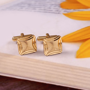 Boutons de manchette carrés gravés dorés pour hommes, boutons de manchette classiques pour mariage, cadeau pour le marié, cadeau pour la fête des pères, accessoires pour chemise formelle - Product Image 1