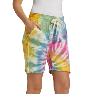 Shorts streetwear tie-dye pour femmes, design personnalisé OEM, respirants, écologiques, séchage rapide, coton/polyester, taille élastique - Product Image 2