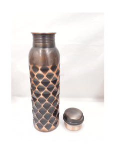 Handcrafted Copper <b>Water</b> <b>Bottle</b> 950ml Traditional Ayurvedic Purification Leakproof Cap - Product Image 1
