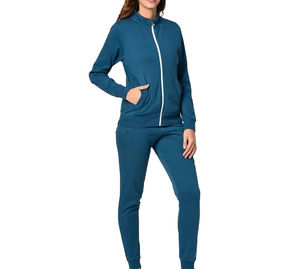 Conjunto Deportivo de Invierno para Mujer, Personalizado, Informal, de 2 Piezas, Transpirable y Ecológico, Top de Forro Polar y Pantalones Deportivos, 100% Poliéster/Algodón - Product Image 3