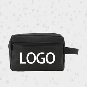 Sac de toilette imperméable personnalisé avec logo, sac cosmétique en cuir portable pour le travail ou les voyages, pour hommes et femmes - Product Image 3