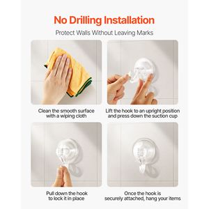 Set di 6 Ventose Trasparenti per Doccia 2,76 X 3,54 X 1,57 Pollici, Carico Massimo 10 LBS, Resistenti e Riutilizzabili, 100% Nuove, 100% Soddisfazione Garantita - Product Image 3