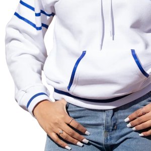 Sudadera con Capucha Blanca Estilo Universitario Unisex Zeta Phi Beta con Letras Griegas, Sudadera Informal de Estilo Urbano - Product Image 6