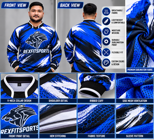 Camiseta de Paintball REXFIT SPORTS, Uniforme de Equipo Sublimado Personalizado, Fabricante OEM de Pakistán, Logotipo Personalizado al por Mayor, Camiseta Deportiva de Manga Larga - Product Image 5