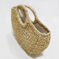 Fourre-tout chic en osier écologique en jacinthe d'eau, sangle tressée artisanale pour l'épicerie quotidienne