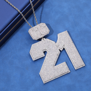 Collar con colgante de letra ZM personalizado con incrustaciones de moissanita en plata 925 para hombre, joyería de lujo estilo hip hop, regalo para hombre, ropa masculina. - Product Image 4