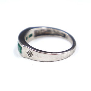 925 Sterling <b>Silver</b> <b>Emerald</b> with Diamond Cut Gemstone <b>Ring</b> Wholesale Natural <b>Emerald</b> Stone <b>Silver</b> <b>Ring</b> Jewelry - Product Image 3