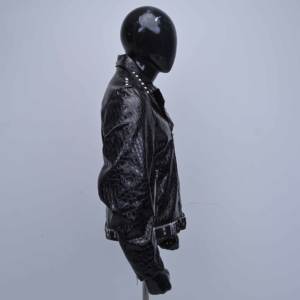 Veste en cuir d'hiver pour homme de qualité supérieure, logo personnalisé, imperméable, respirante, coupe-vent, en cuir de vache, style moto et motard, doublure en polaire - Product Image 6