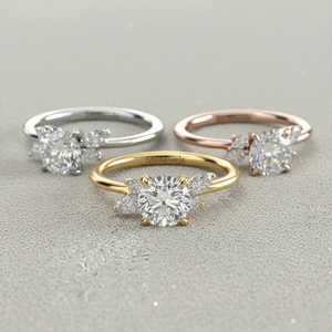 Bague de fiançailles en diamant de laboratoire Stonewels avec pierres latérales accentuées en taille marquise pour bague de mariée en or de luxe certifiée - Product Image 4