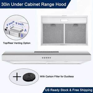 Nouveau Kit de Ventilation de Plafond/Arrière en Acier Inoxydable pour Cuisine, 30 pouces, pour Armoire, 230 CFM - Product Image 6