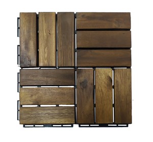 Viet Wood Vietnam Acacia Waterproof Anti-Slip Outdoor <b>Interlocking</b> Floor <b>Tiles</b> Contemporary Design Matt Finish More 5-Year - Product Image 1