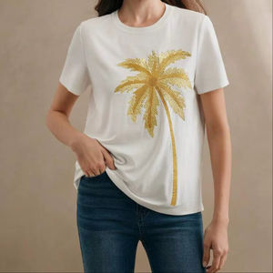 Última Colección de Ropa Africana, Blusa de Lino para Mujer con Cuentas Hechas a Mano, Mangas Largas con Diseño Floral, Talla Grande - Product Image 1