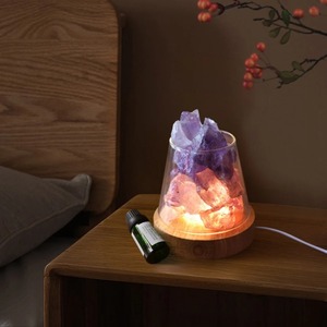 Lampe de table en sel de l'Himalaya naturel, veilleuse en sel rocheux raffiné, forme solide, emballage en sac, cadeau original, décoratif - Product Image 3