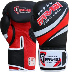 Guantes de Boxeo Profesionales Farabi Sports, de Alta Calidad, con Agarre de Cuero PU, Antideslizantes, Correa de Muñeca Ajustable con Cierre de Gancho y Bucle - Product Image 1