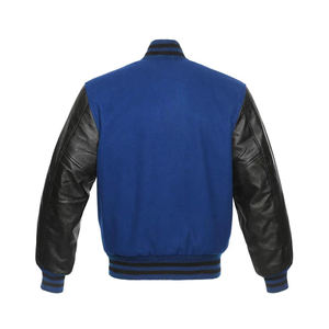Black <b>Men's</b> <b>Winter</b> Preppy Varsity Jacket Windproof Breathable Stand Collar Solid Single Button 300g Lining - Product Image 2