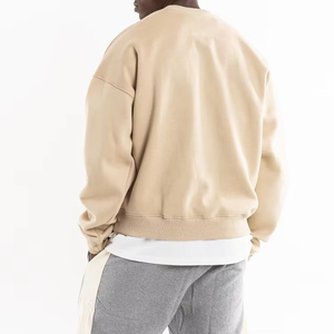 Sudaderas con Capucha para Hombre, de Algodón, Manga Larga, Hombros Caídos, Lisas, con Logotipo Personalizado Impreso, Estilo Oversize, Cuello Redondo - Product Image 2