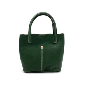 Sac à main en cuir véritable vert, petit sac seau pour femme, sac fourre-tout avec fermeture à bouton pour les courses quotidiennes et les voyages - Product Image 3
