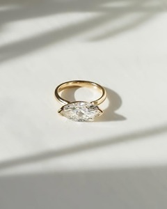 แหวนเพชรทรงมาร์คีส์ 4.50 กะรัต เพชรเลี้ยงในห้องปฏิบัติการ ทองคำขาว 14K แหวนเพชรเม็ดเดี่ยวแบบ V Prong วงแหวนขนาด 2 มม. แหวนหมั้น - Product Image 6